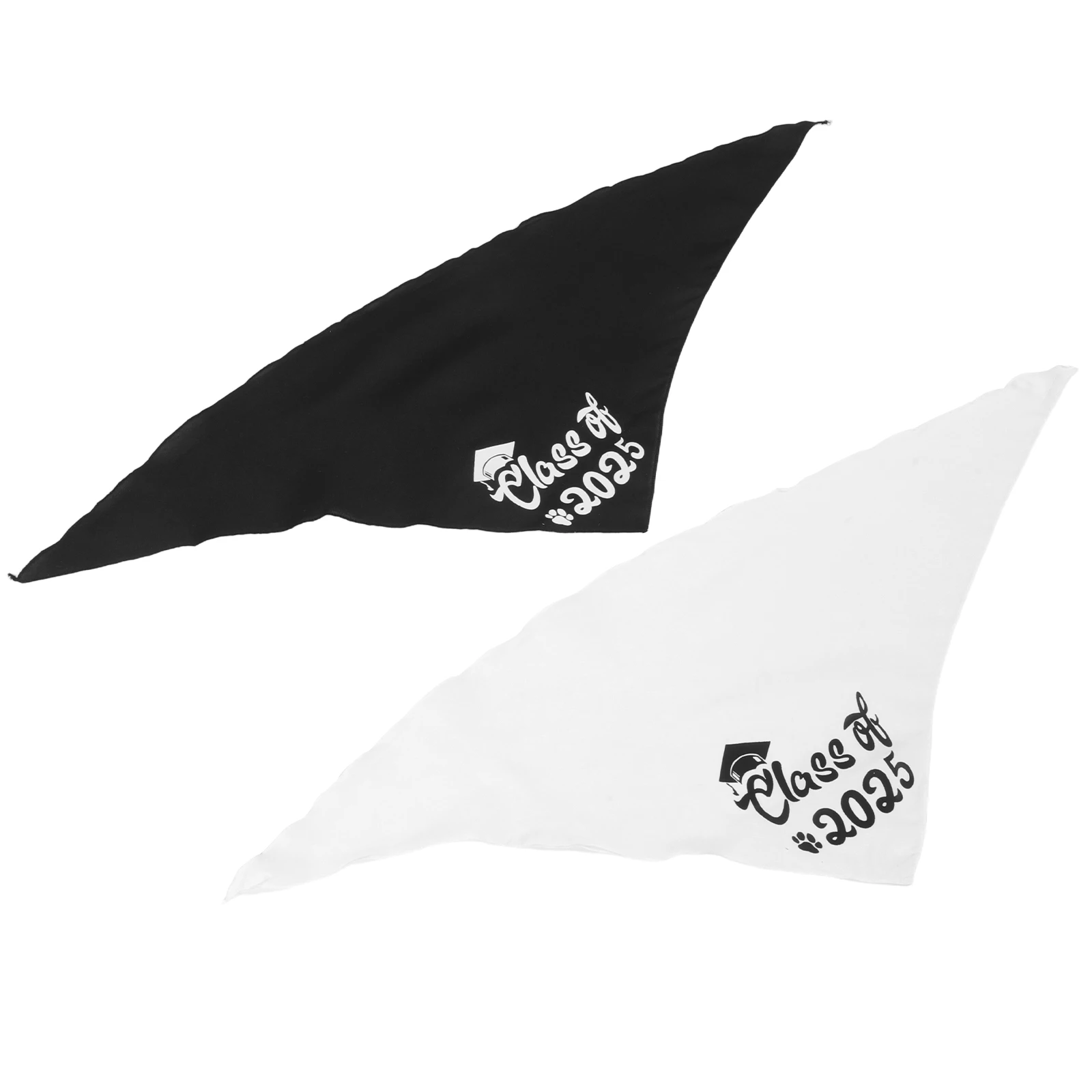 

2Pcs Pet Graduation Bandana Class of 2025 Triangle Scarf Washable Neck Bibs for Dogs Party Favors Graduation Dog Scarf Bib