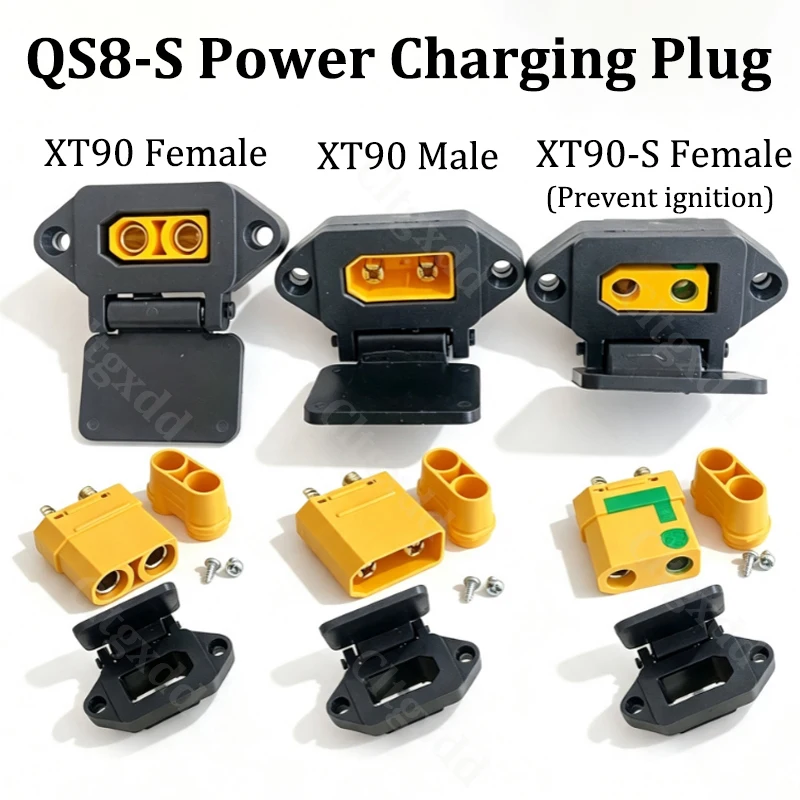 AliExpress cltgxdd XT90 XT90-S Anti-Spark Panel Mount Socket Fixed Bracket Dust Cover QS8-S High Current Connector For E-bike RC Drone EV Scooter