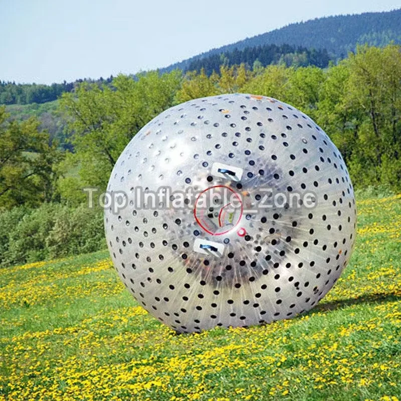 Bola de hierba inflable para pista de colina al aire libre, bola de hámster de tamaño humano de 2,5 M, bola de rodillo Zorbing de PVC, bola de hierba