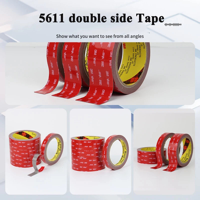 3M 5611 Double-Sided Tape, Strong Seamless Foam Vhb Tape, High Temperature Resistant, Gray High Viscosity Waterproof, 3M Tape