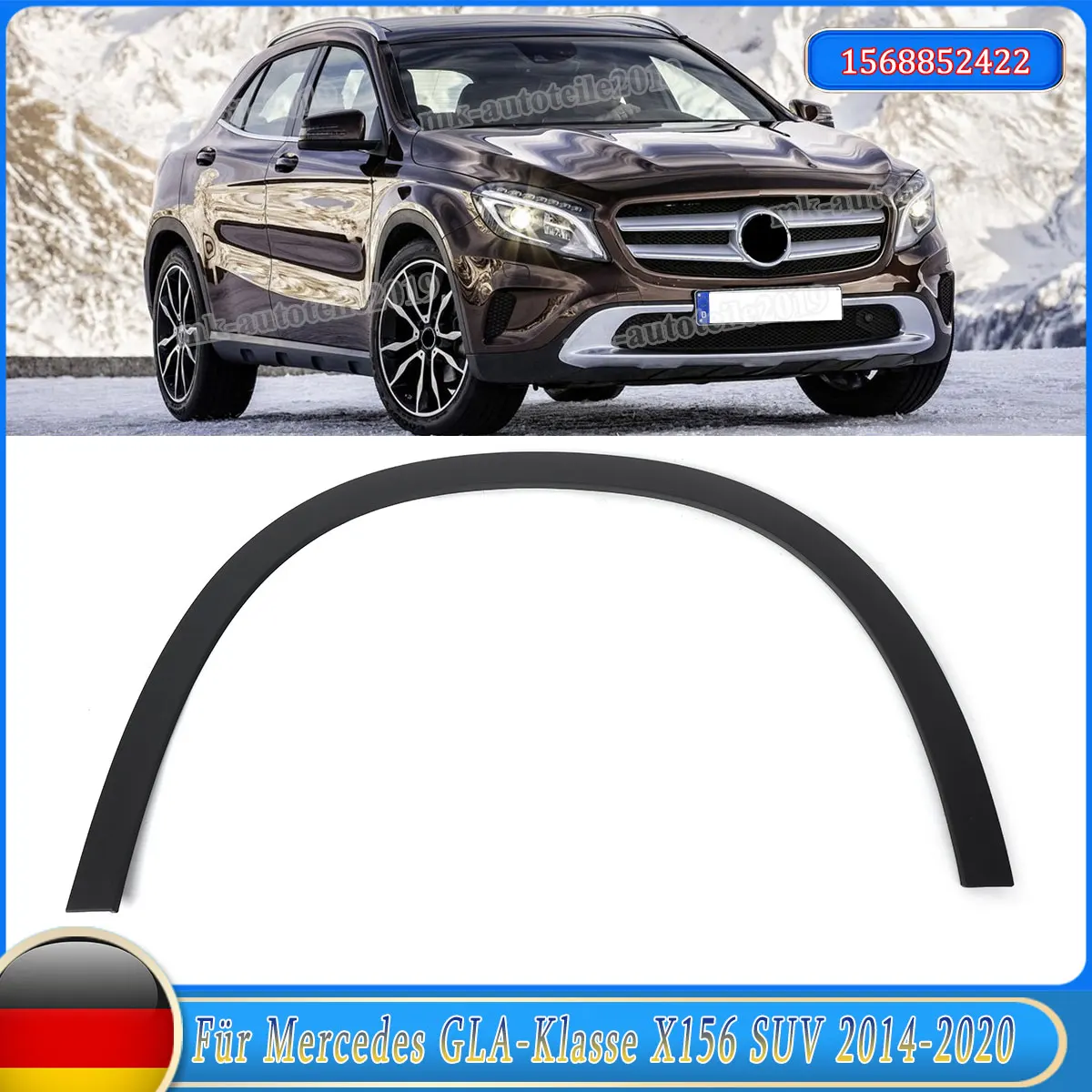 

1568852422 1568852322 Накладка на раструб переднего крыла для Benz X156 GLA250 2015-2020, брызговик на колесо 1568851200