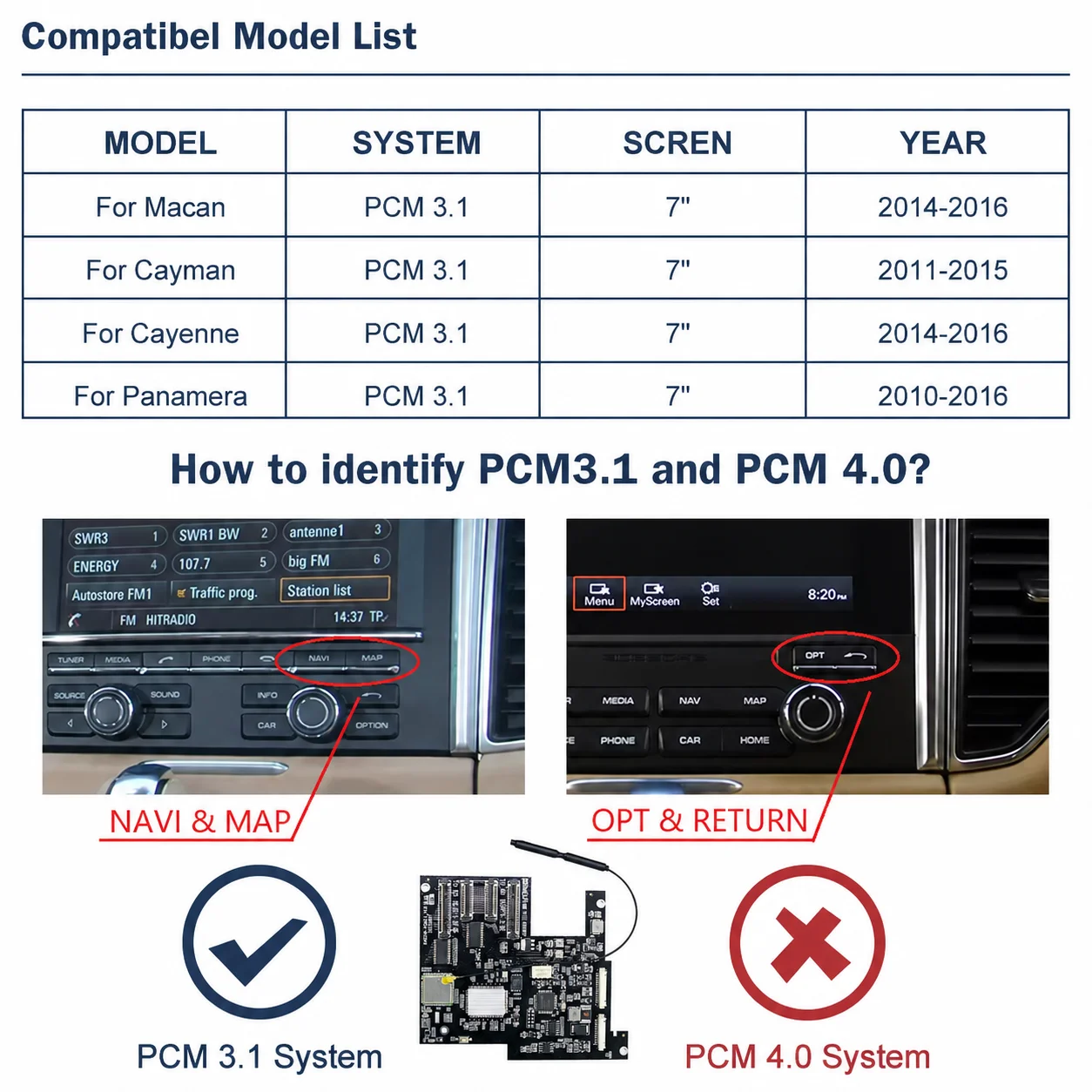 New Upgrade Wireless Carplay Android Auto Module Adapter For PCM3.1 Porsche Panamera Cayenne Macan Cayman Boxster 911 991 718
