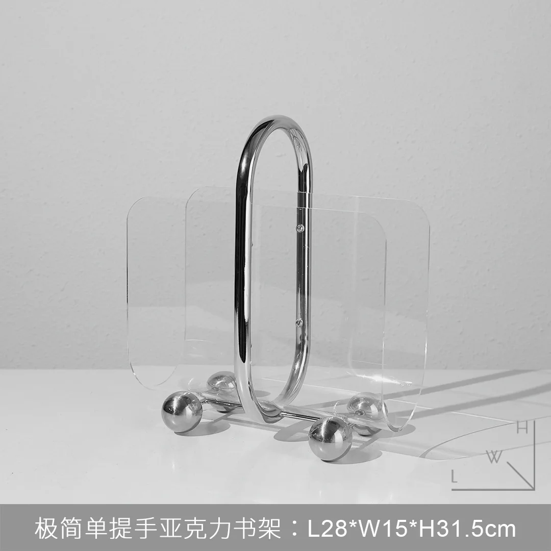 Acrylic Handheld Bookshelf - Modern Tea Table Display, Stylish Desktop Storage, Elegant Home Decor, Trendy Showroom Piece