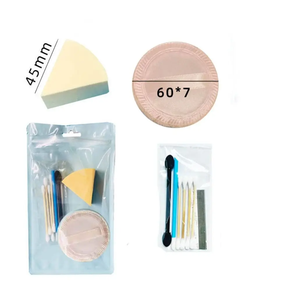 Conjunto de maquiagem descartável de mistura rápida, uso seco e molhado, pincéis labiais, ferramentas de beleza, suprimentos de maquiagem, kit de sopro de pó