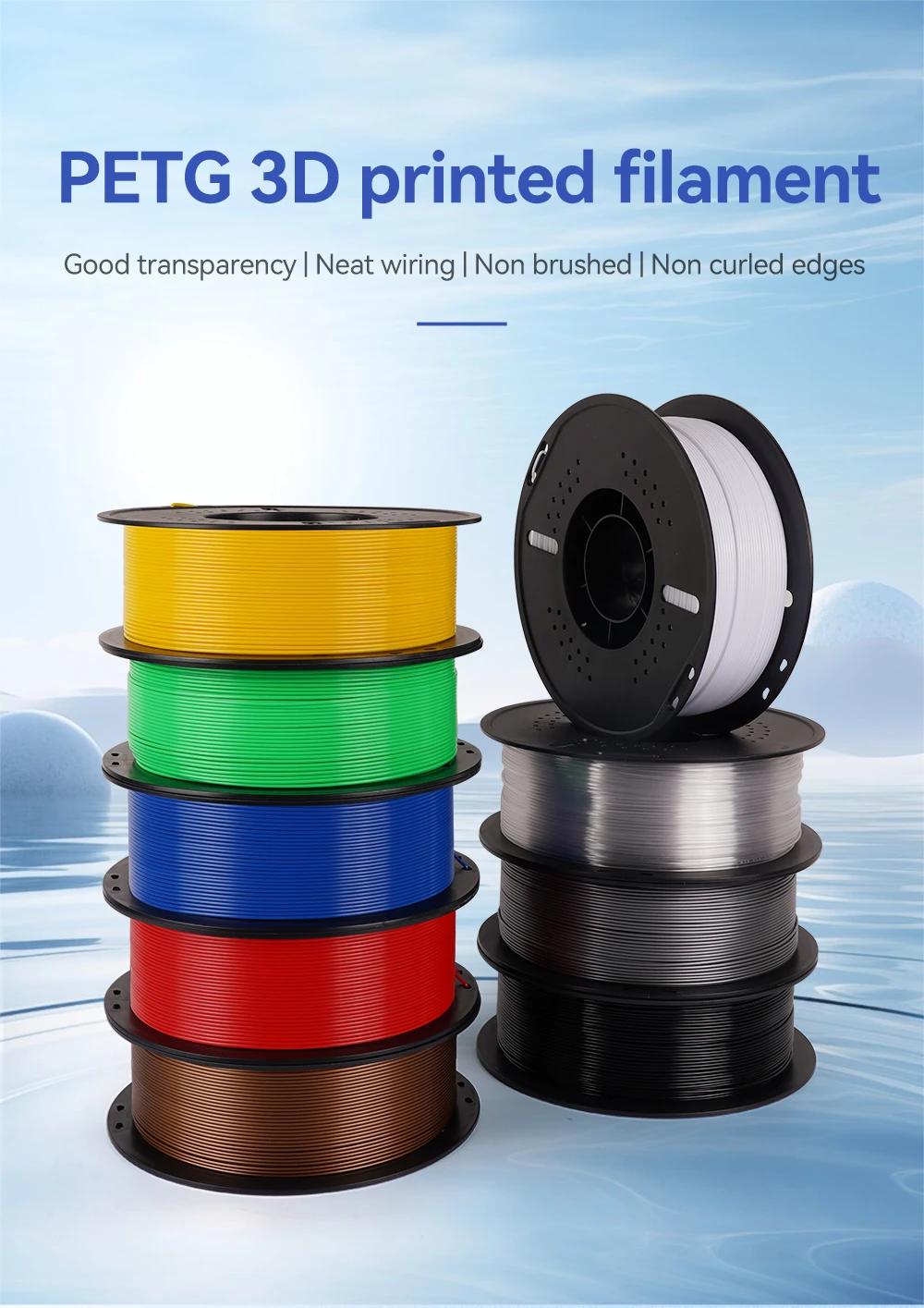 KEEPANG 5 kg PETG 3D-Drucker-Filament, 1,75 mm, hohe Zähigkeit, ordentlich gewickelt, 3D-Druckmaterial, DIY-Bastelwerkzeuge für 3D-Drucker – Detail 3