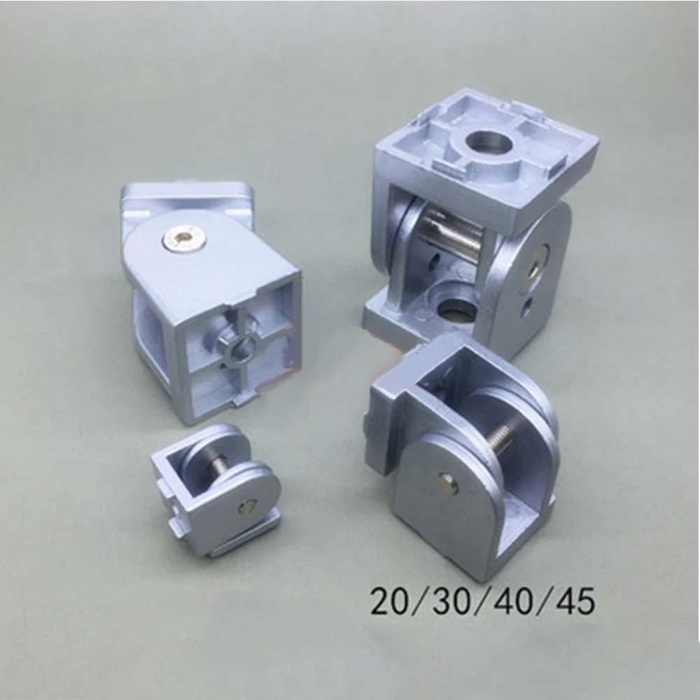 1pc 2020/3030/4040/4545 Zinc Alloy Living Hinge Aluminum Profile Fittings Right Angle   Flexible Pivot Joint Connector view 2