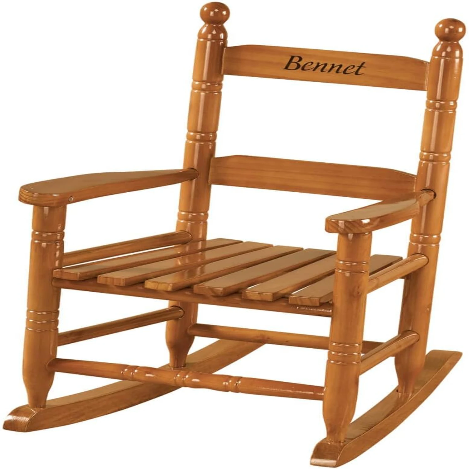 

Personalized Child's Natural Rocker -Wood, Black Font