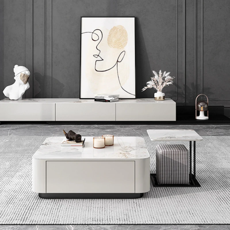 

Italian Minimalist Coffee Tables Nordic Creative Living Room Rock Plate Coffee Table TV Stand Simple Modern Home Furniture FYCT