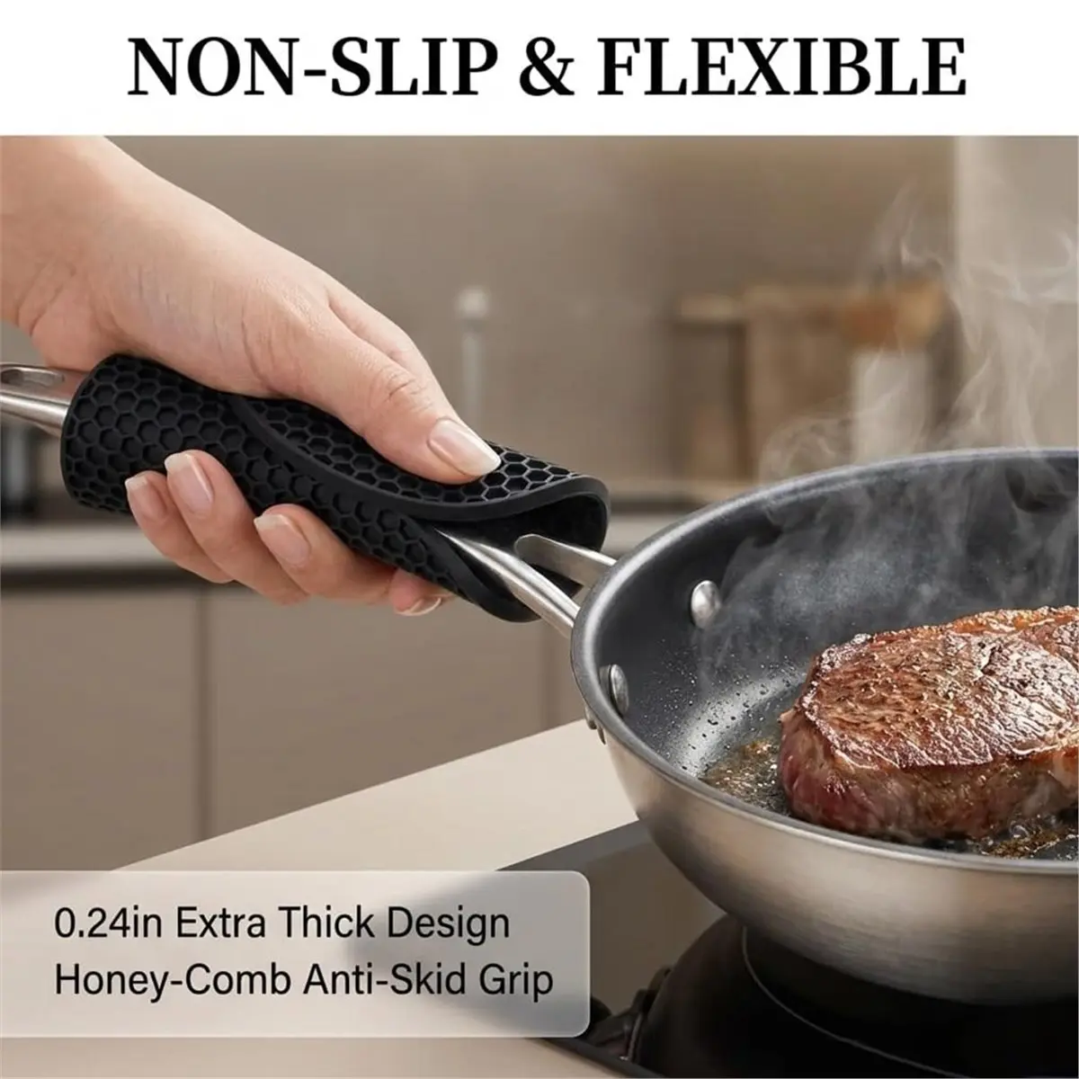 4 Pack Silicone Trivets for Hot Dishes, Heat- Non-Slip Hot Pads for Kitchen Countertops and Tables