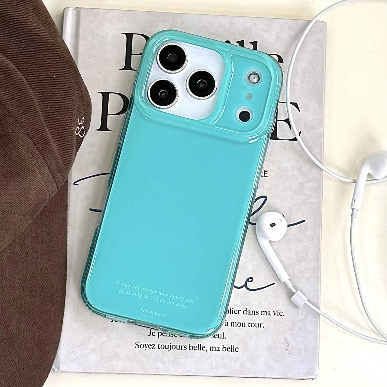 Ins – coque de téléphone minimaliste bleu massif, fond arrière pour iPhone 17 16 15 14 13 Pro Max