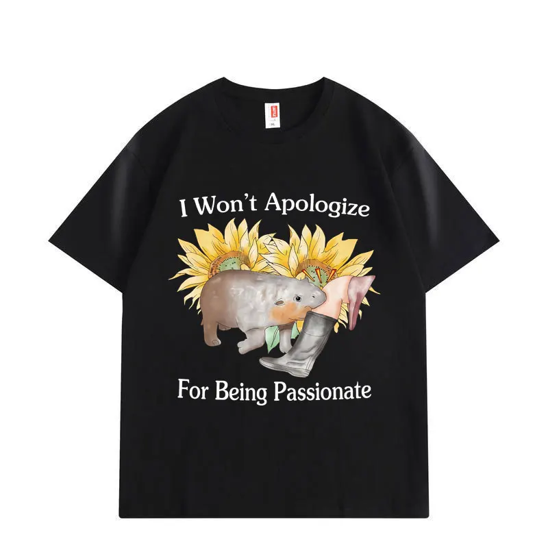 

I Won't Apologize for Being Passionate Funny Meme T-shirt High Quality Fashion Short Sleeve T Shirt Unisex Casual Loose T-shirts