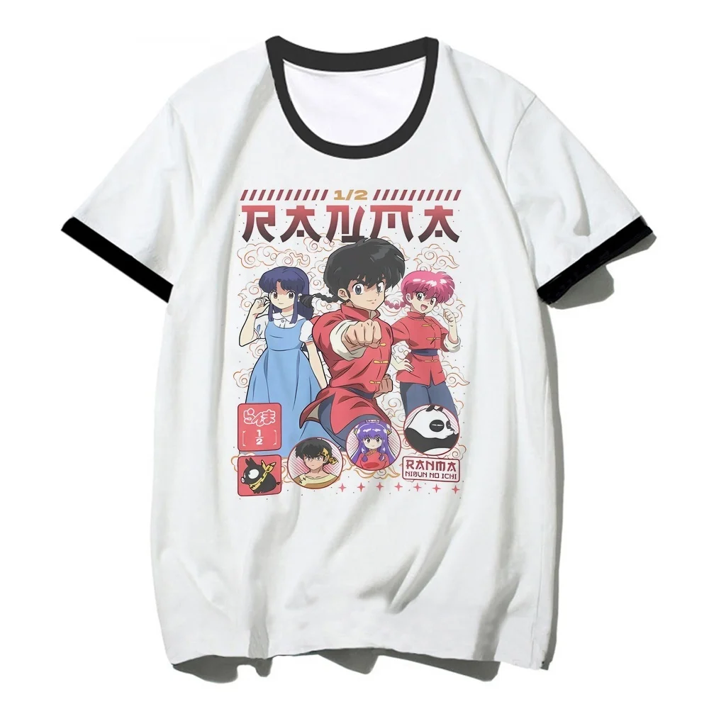 Ranma 12 Saotome t-shirt female 80s summer goth tshirt party streetwear 2000s gothic anime