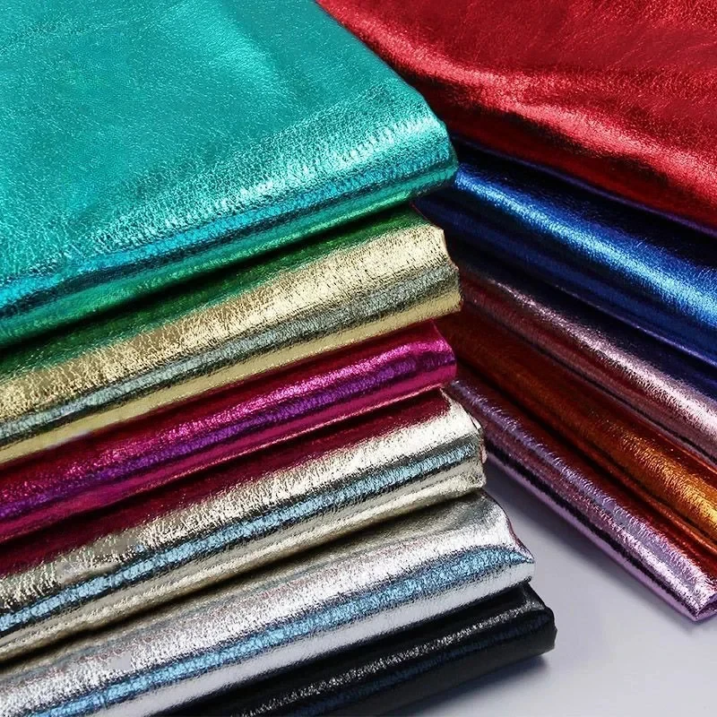 

Broken Pattern Reflective Imitation Leather Fabric By The Meter for Clothes Bags Sewing Designer Shiny PU Cloth Soft Gold Silver