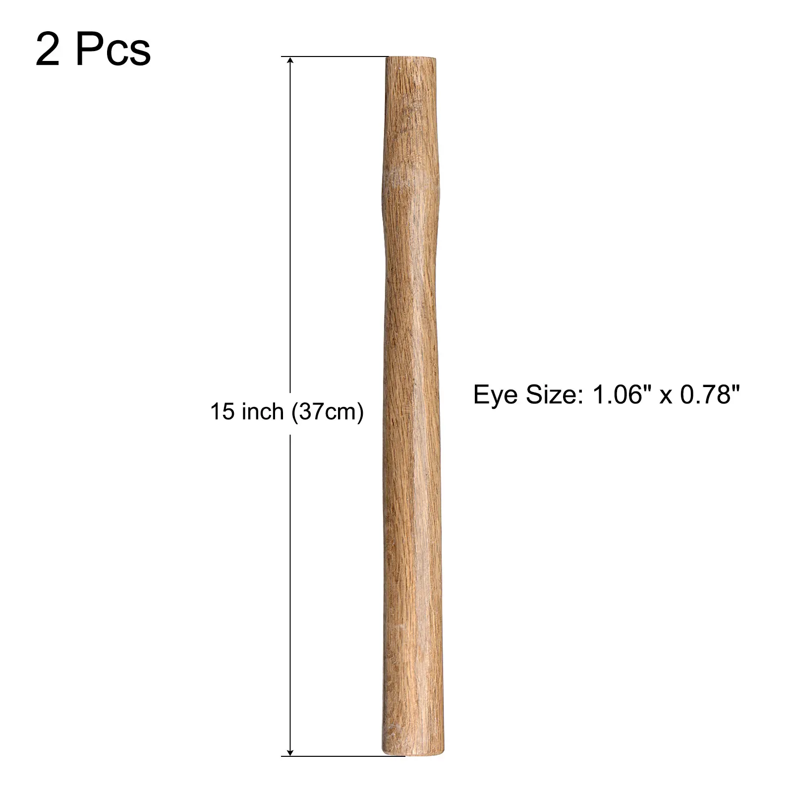 uxcell 15 Inch Hammer Wooden Handle Wood Handle Replacement for 2 to 4 Lb Hammer Oval Eye 2 Pack