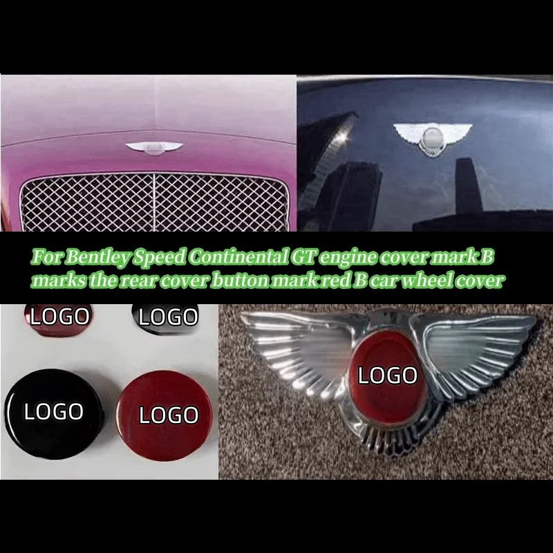 for Bentley Speed Continental GT Engine cover mark B Labeling Rear cover button labeling red B wheel cover