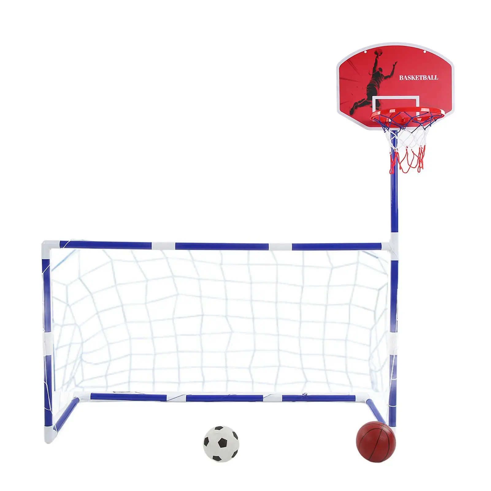 

2 in 1 Kids Basketball Football Sports Set Hoop Indoors Outdoors Parent Child Interactive Toy