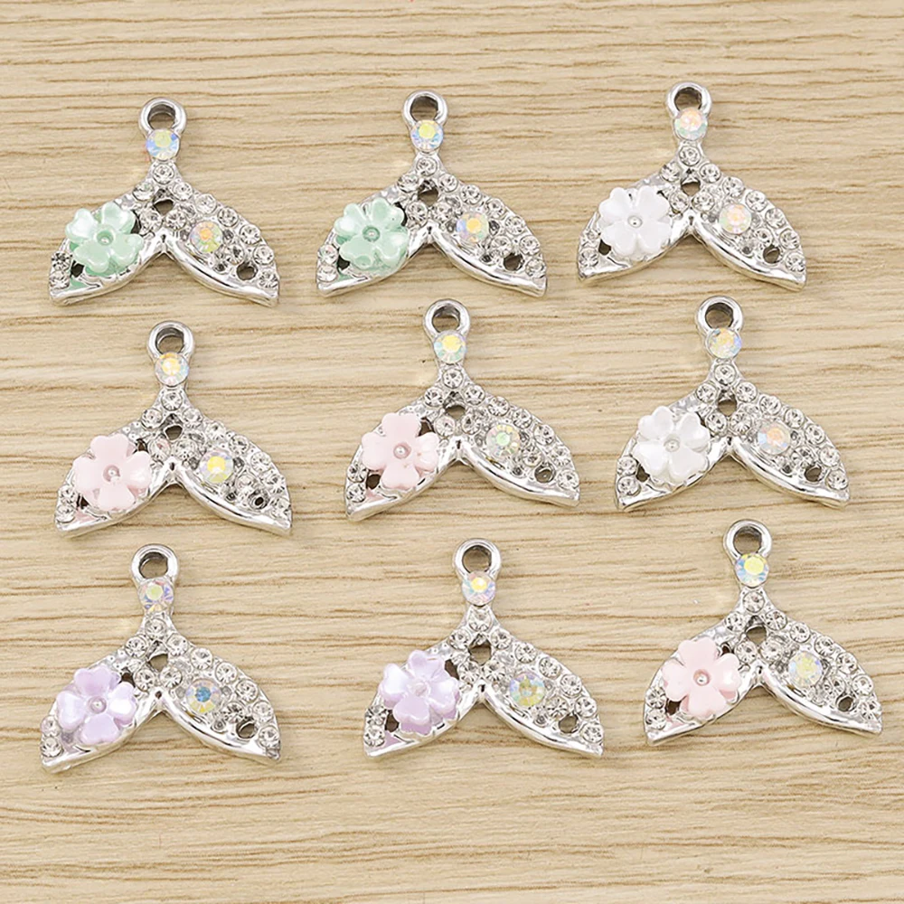 Tusember 10 Stück Exquisite Ozean-Strand-Kristall-Muschel-Meerjungfrauen-Anhänger für DIY-Schmuckherstellung, Armband, Halskette, Ohrringe – Detail 14