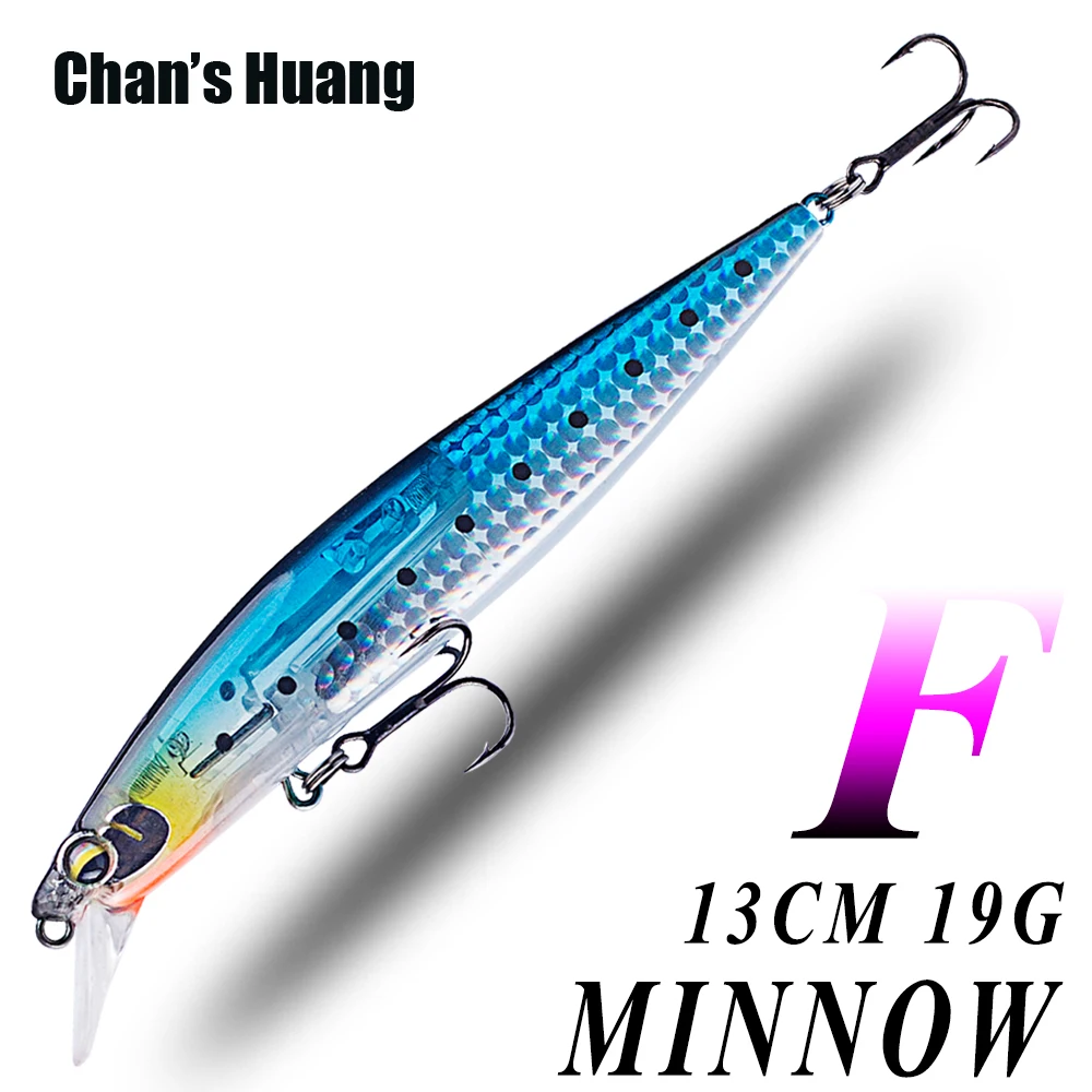 

Chan's Huang 1PCS 12CM 19G / 4.72IN 0.67OZ Long Cast Fishing Minnow Wobbler Flash Inside Artificial Hard Bait Floating Minnow