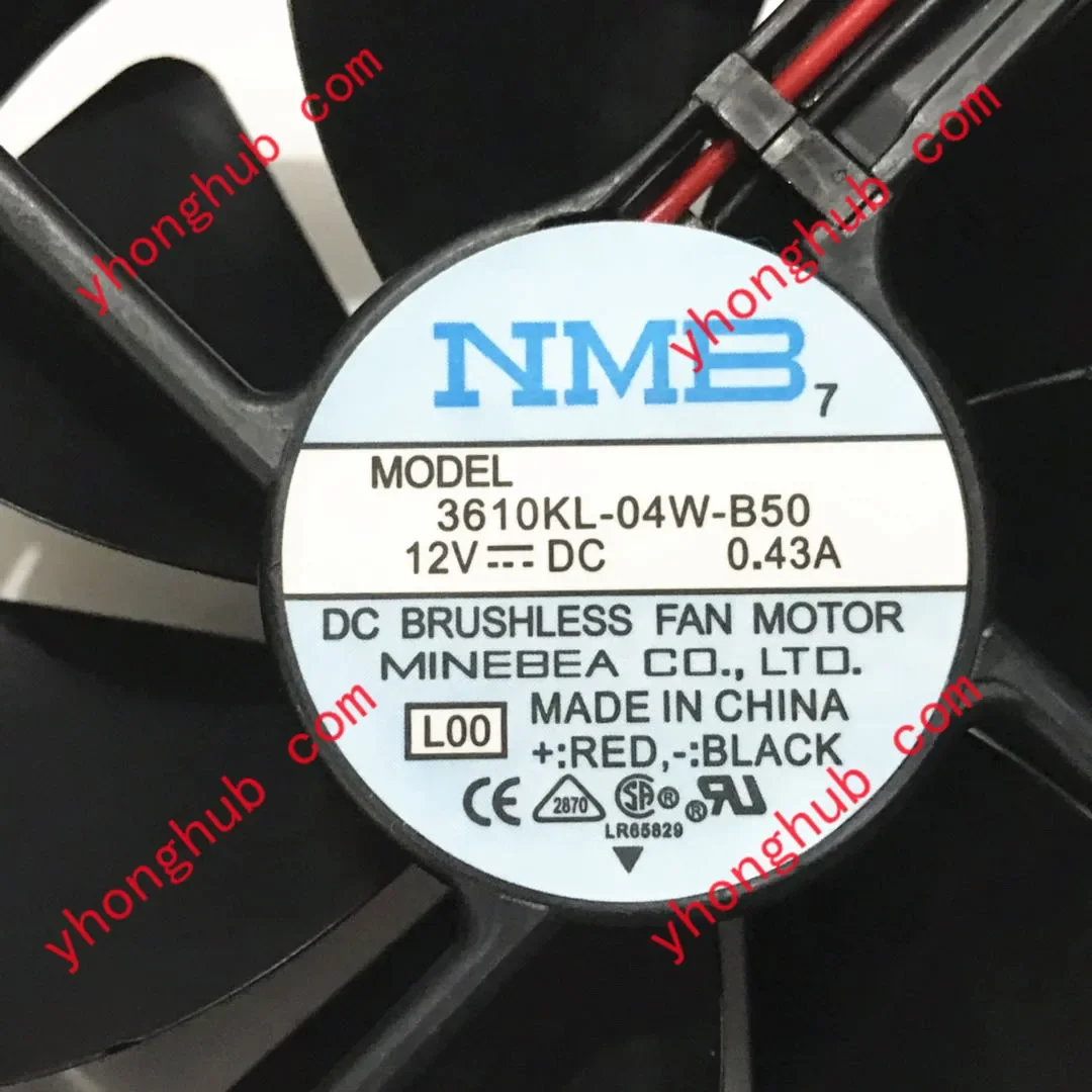 

NMB-MAT 3610KL-04W-B50 L00 DC 12V 0.43A 2-Wire 92X92X25mm Server Cooling Fan