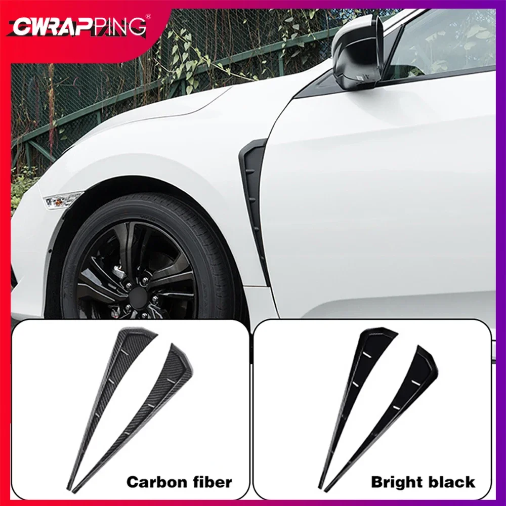 2 pçs/set adesivo do carro lateral fender spoiler faca de vento guelras laterais universal ventilação ar decorativo asa lateral adesivos para honda civic