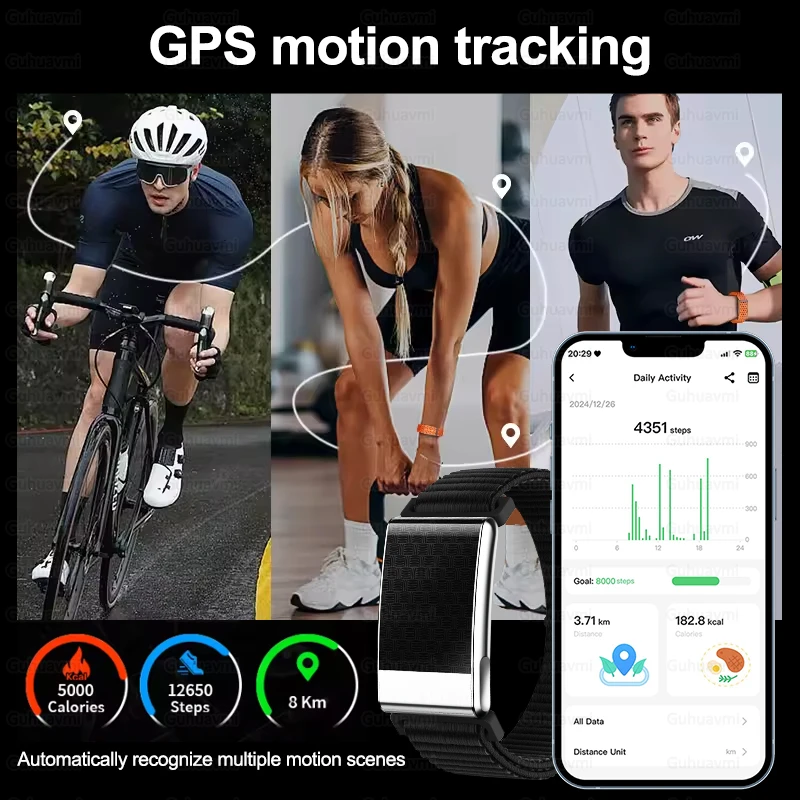Nieuwe gezondheidsarmband zonder scherm Nauwkeurige hartslag Bloeddruk ECG-monitor Oproepherinnering Smart Watch Sportband Fitness Tracker