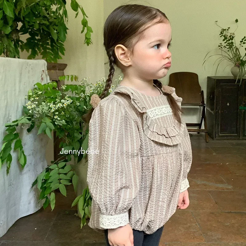 

2025 New Autumn Infant Baby Girls Jumpsuit Long Sleeved Cotton Stripe Toddler Baby Girl Romper 0-24M Baby Girl Clothing