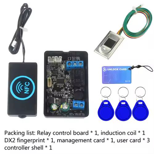 Mobile phone NFC fingerprint relay control module DC10V-120V IC card induction access controller Switch locomotive car unlock - Image 9