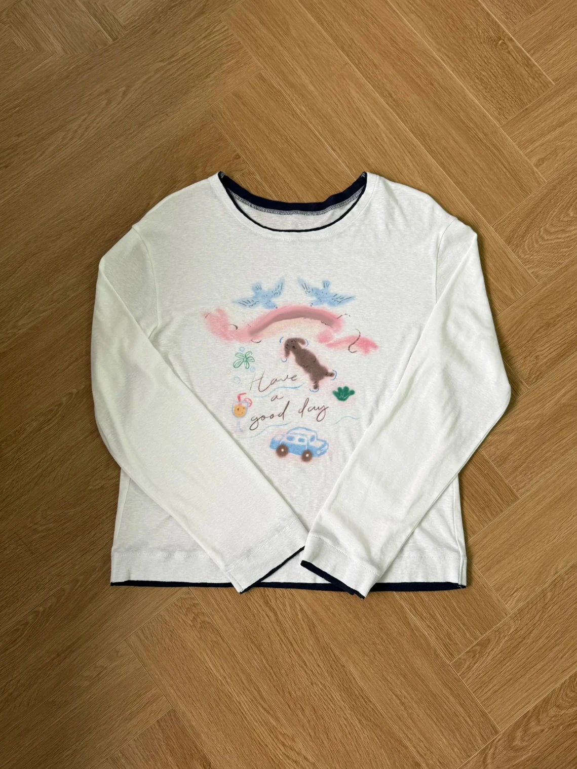 

HEIDD Fun Print Color Blo Long Sve Футболка Doggie Playund Design Cotton Crew Ne Moisture ng Ladies Faion