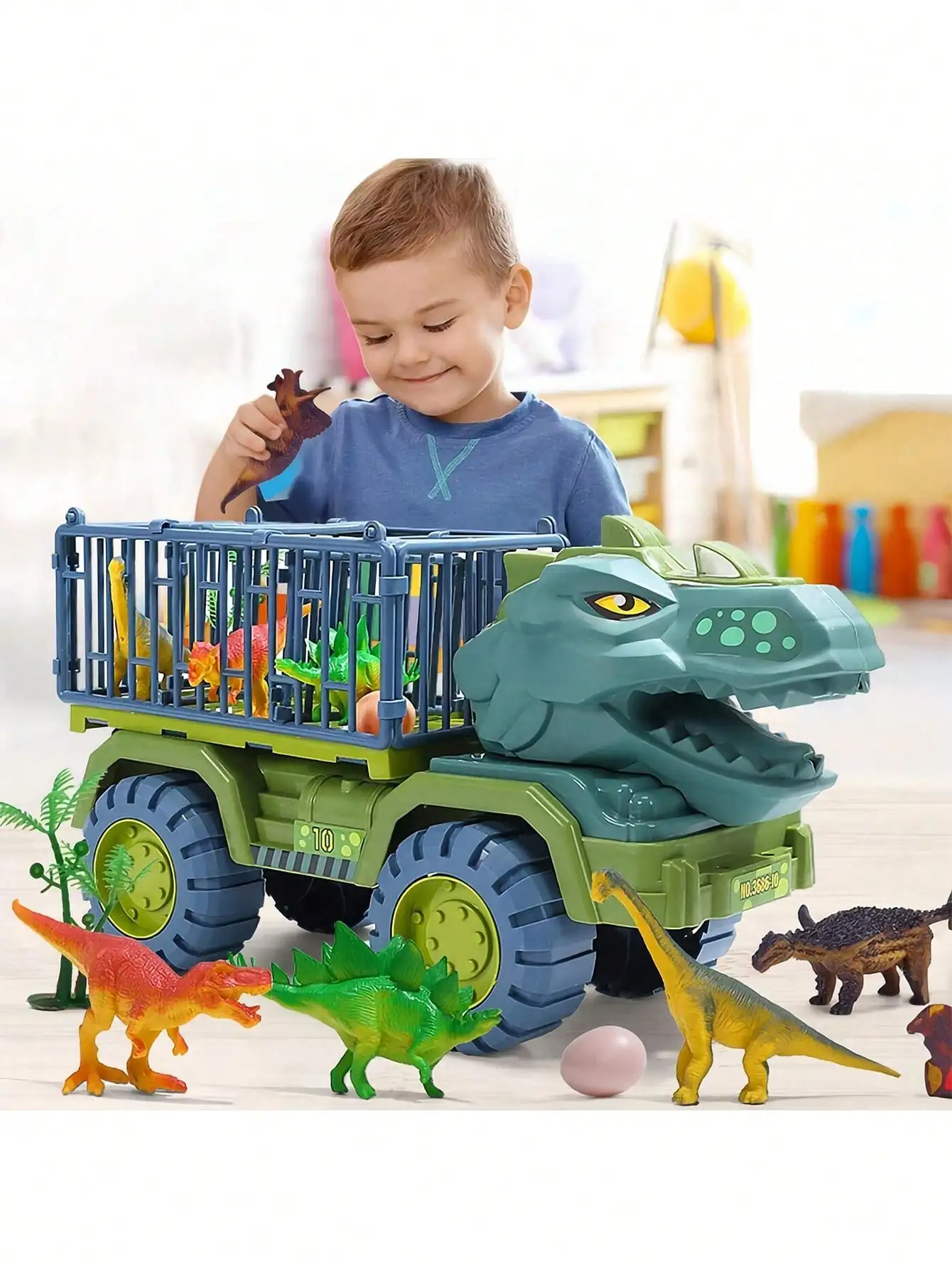 Car Toy Dinosaur Large Truck Transport Carrier Car Animal Model Tyrannosaurus Rex Truck Game Boy Children Birthday Gift