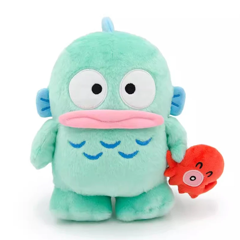 

Подлинная Sanrio Hangyodon с шляпой осьминога, милые плюшевые игрушки, мультяшные мягкие подушки, куклы, каваи, украшение для комнаты, подарки для детей