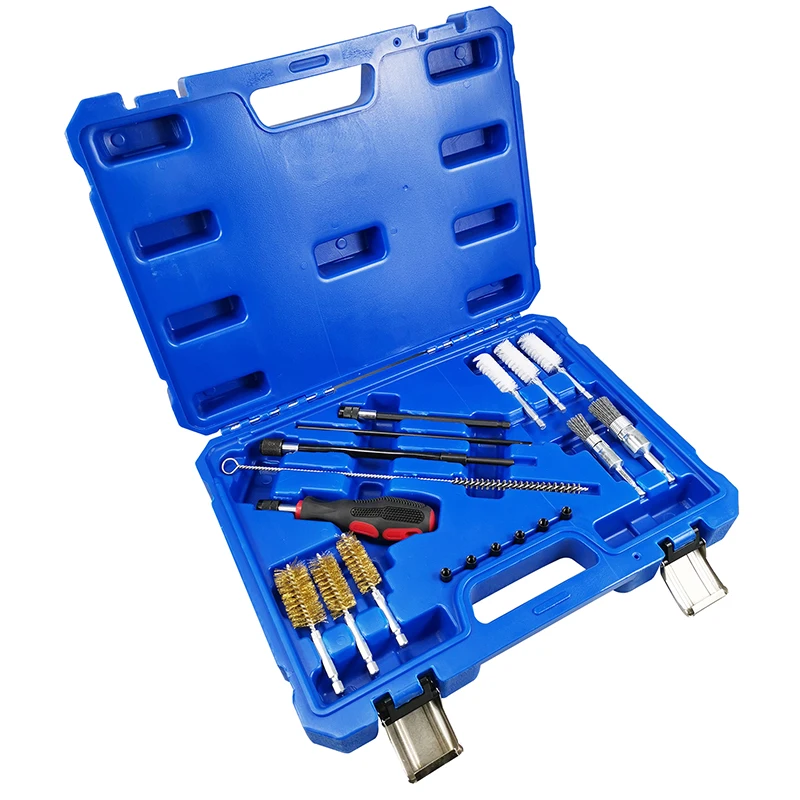 19PCS Universal Injector Seat Cleaning Set Diesel Engines Cleanner Brush Kit