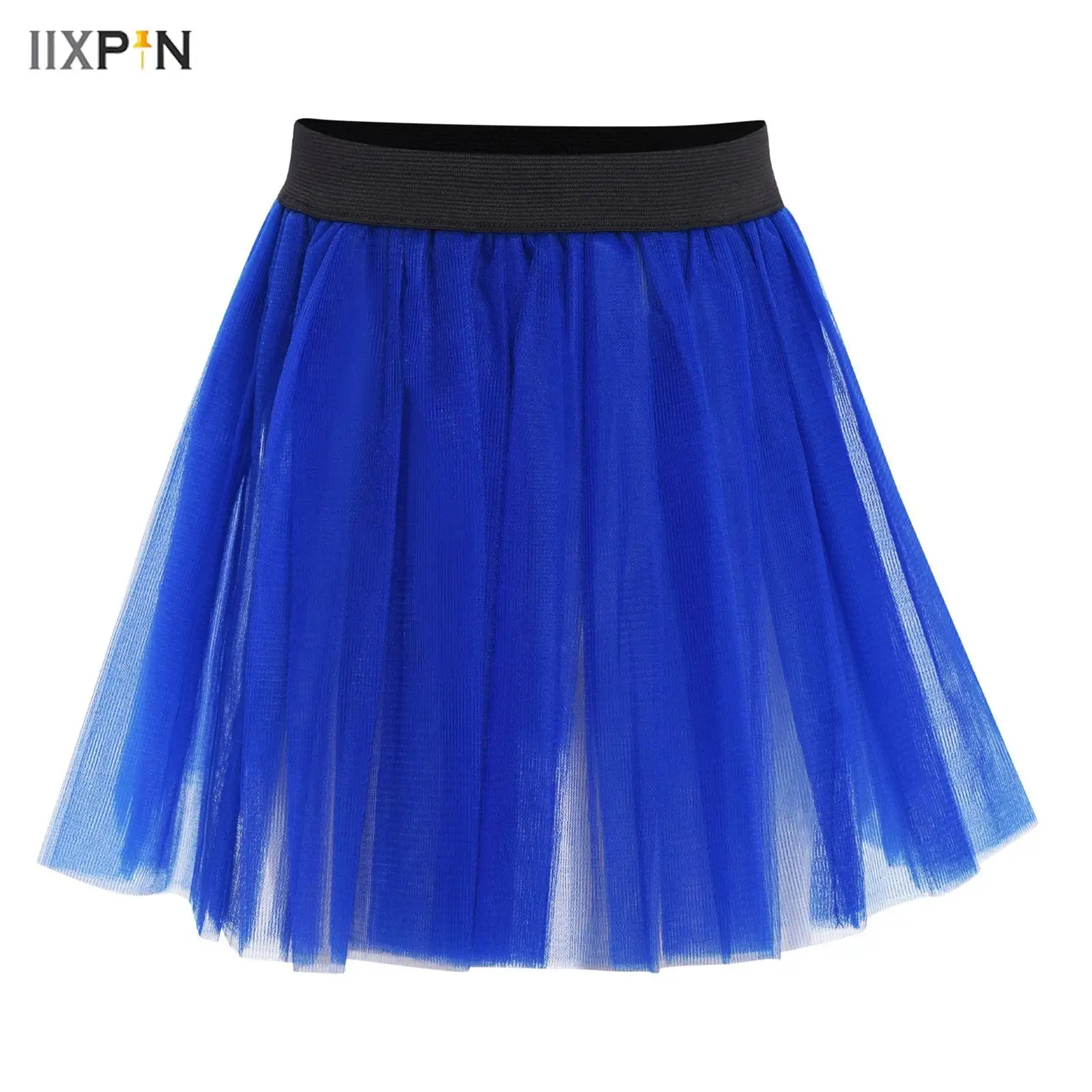 

Kids Girls Ballet Skirt Elastic Waistband Solid Color 3-Layer Tulle Tutu Skirt for Birthday Theme Party Dance Stage Performance