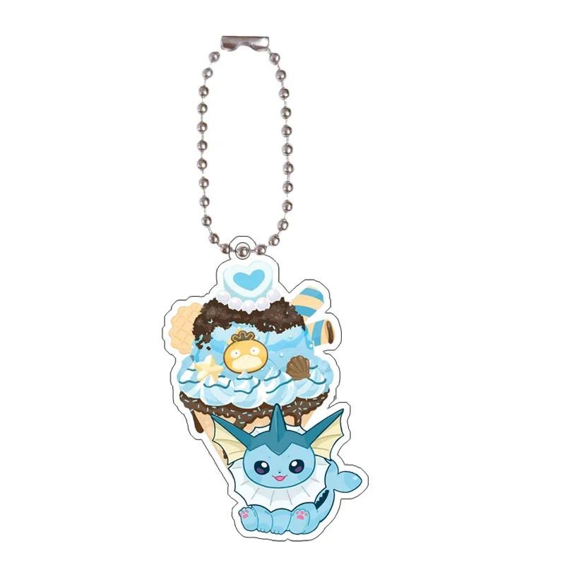 Pokemon Eevee Flareon Vaporeon Sylveon Kontrol Diri Akrilik Kartun Kunci Gesper Liontin Anime Klasik Koleksi Permainan Hadiah Mainan