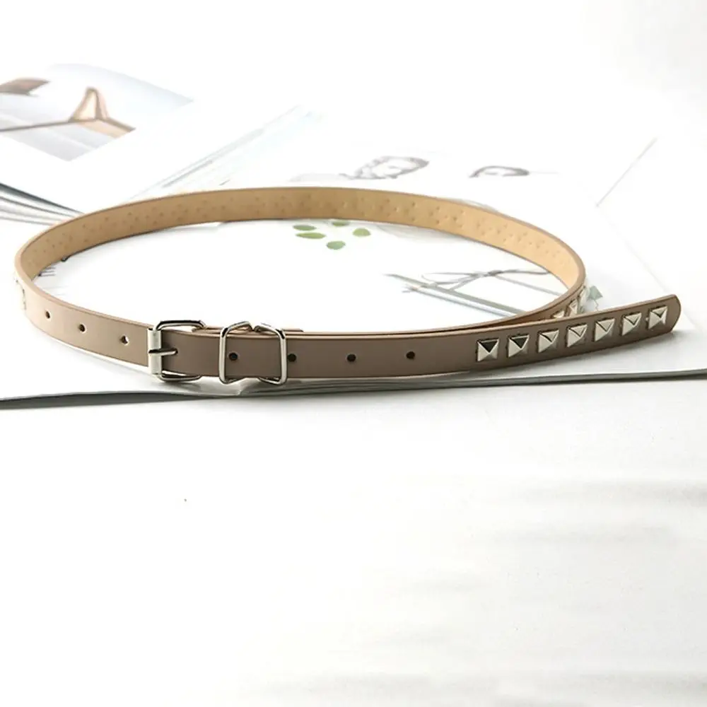 Accessori per cinture gotiche eleganti regolabili sottili per uomo Cintura in pelle PU con rivetti Cinture in vita Cintura da donna