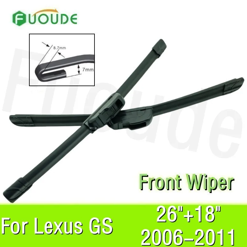 

For Lexus GS GS300 GS430 GS450h GS350 GS460 Wiper Blade 26"+18" Car Windshield Windscreen Rubber 2006 2007 2008 2009 2010 2011
