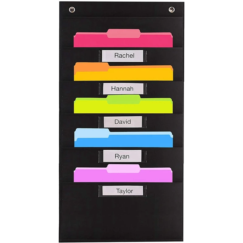 Imagem -05 - Heavy Duty Armazenamento Pocket Chart Nametags Over Door Hangers Incluído Hanging Wall File Organizer Bolso