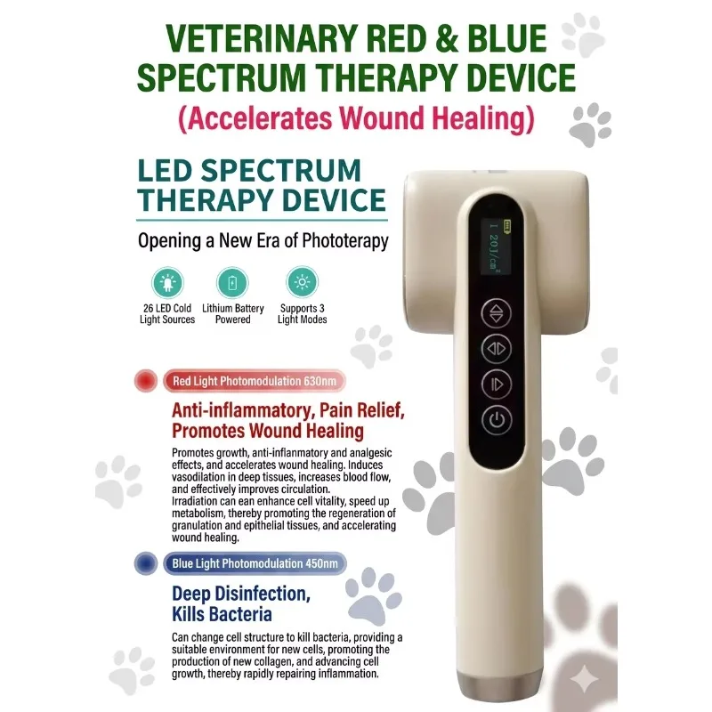 led laser for Dog and cat wound Pain Relief with 6 Infrared Light Beads therapy device
