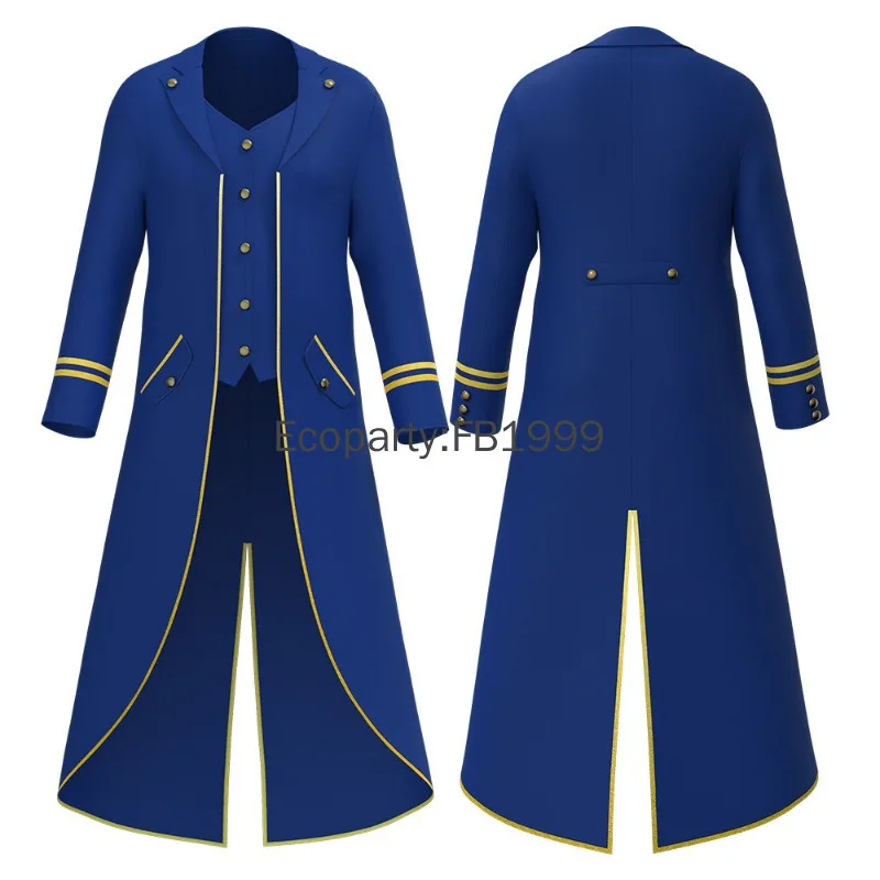 

New Men's Classic Medieval Vintage Tailcoat Halloween Cosplay Victorian Renaissance Style Steampunk Medieval Jacket Costume