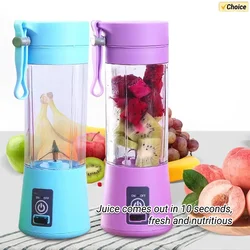 Portable Mini Blender for Shakes and Smoothies Rechargeable USB 380ML Traveling Fruit Juicer Cup Hand Fruit Blender Juicing Cup