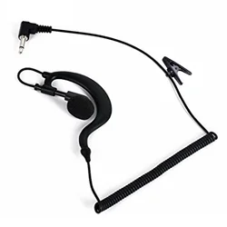 3.5mm Ear Hook Headset for Walkie Talkie Single Ear Radio Earpiece with Clip Single Earphone with Coiled Cable