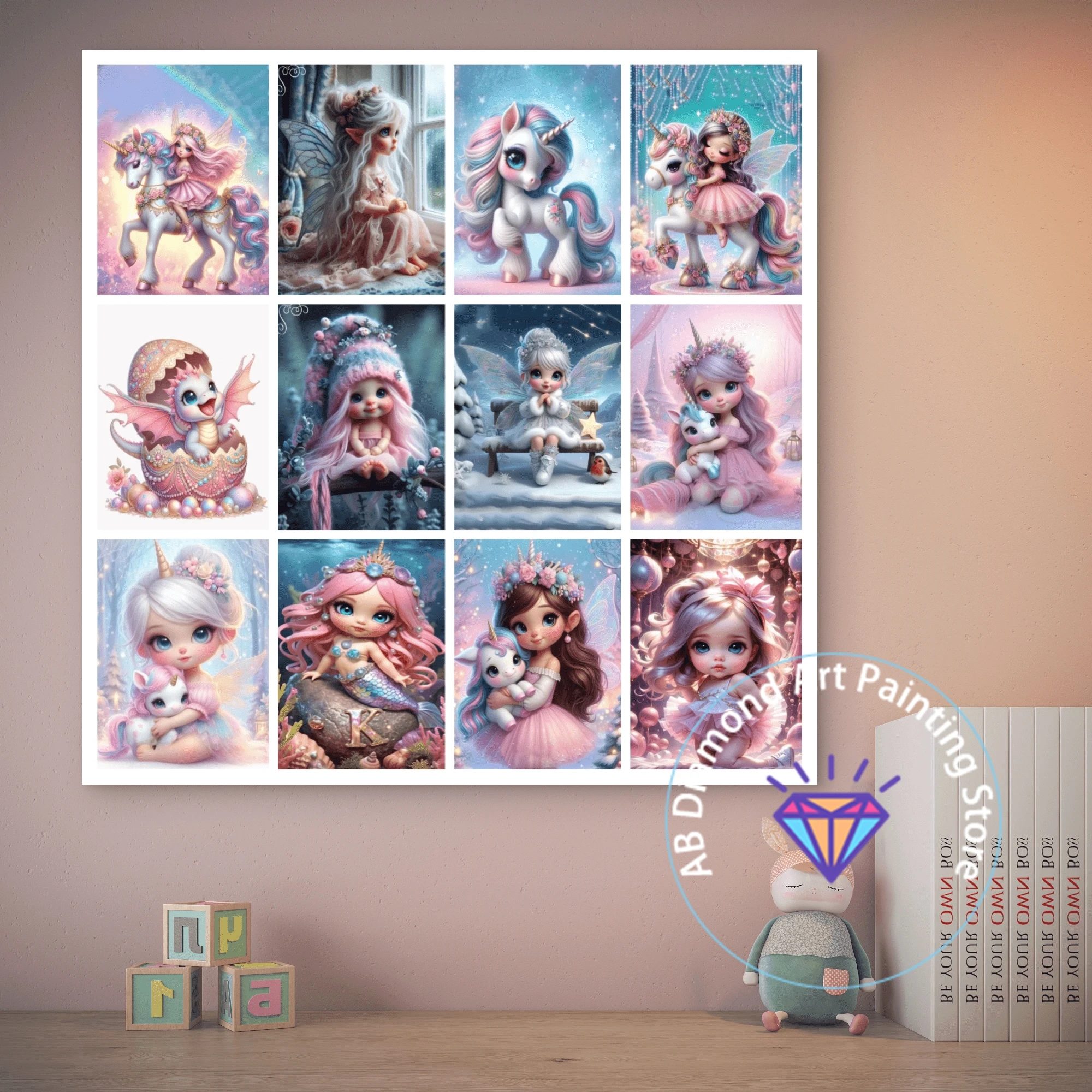 

Cute Angel Elf Unicorn Girl AB Diamond Painting Kit DIY Diamond Embroidery Handmade Art Children's Gift Crafts Home Decoration