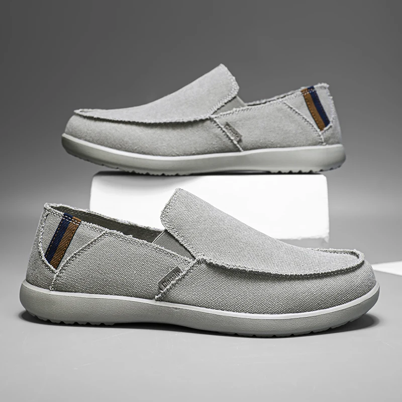 

Men's Loafers Slip on Canvas Shoes Summer Comfortable Casual Shoes Fashion Flat Half Slippers Plus Size Lightweight Men Shoes