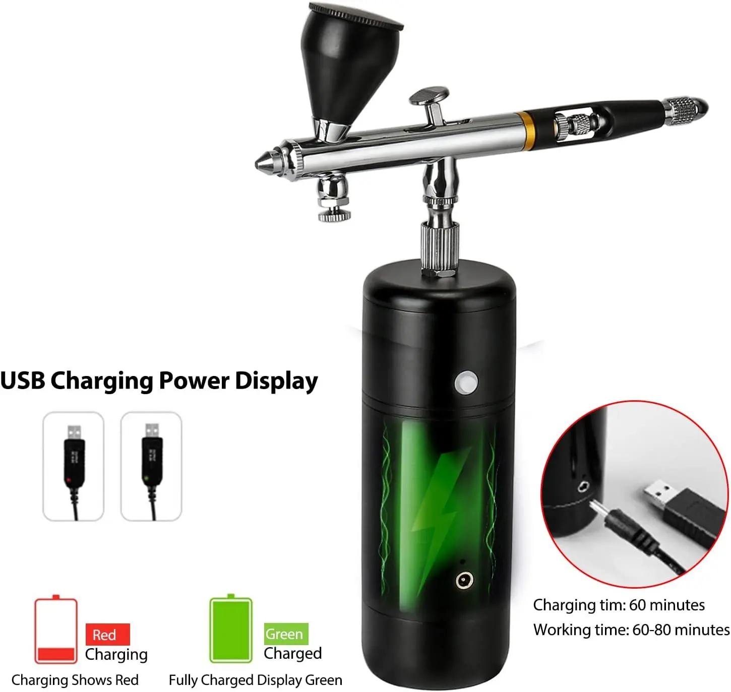 Automatic stop start charging electric small spray pen air pump set model painting and coloring Pistolas