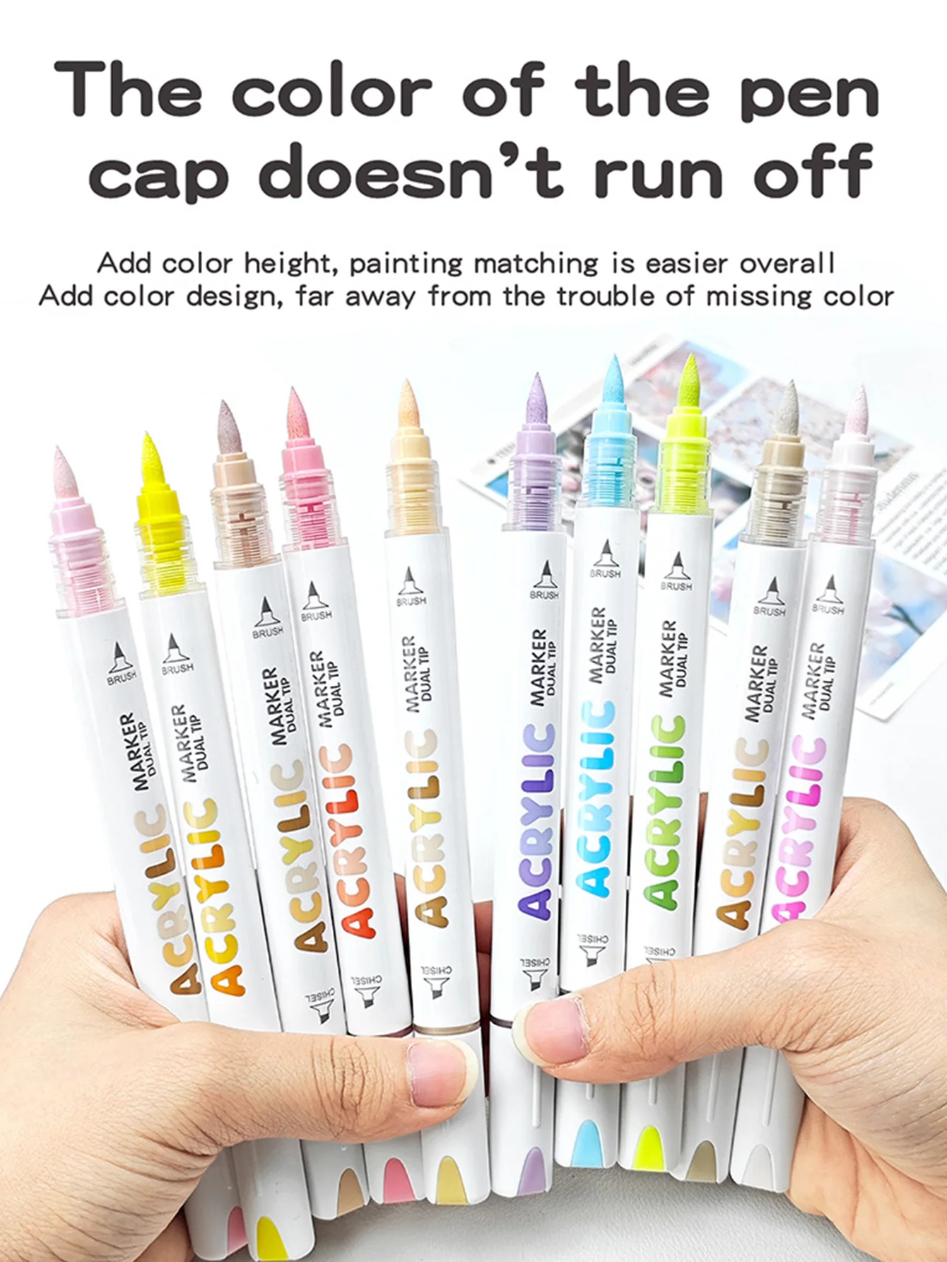 GuangNa 12/132 Farben Doppelkopf Acryl Malerei Marker Gerade Flüssigkeit Pype Acryl Marker Stifte Set Schreibwaren, GN.8109 – Detail 4
