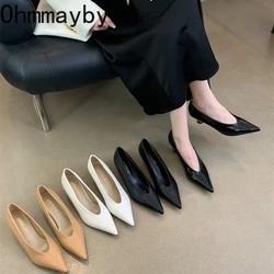 Designer Pointed Toe Women Pumps Shoes Fashion Shallow Slip On 2025 Spring Autumn Dancing Party Low Heel Shoes