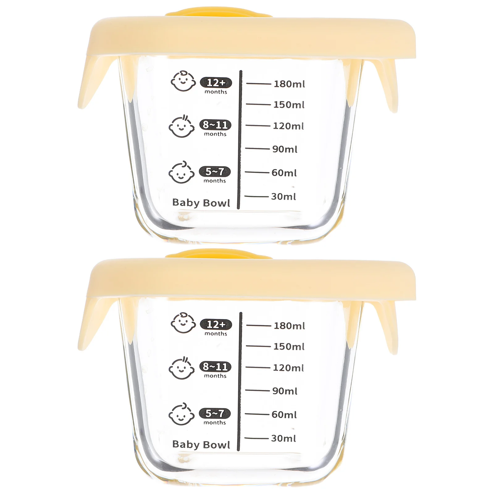 

2pcs 230Ml Glass Baby Food Bowls Microwave Safe Sealed Complementary Feeding Containers Durable Heat Resistant Storage For