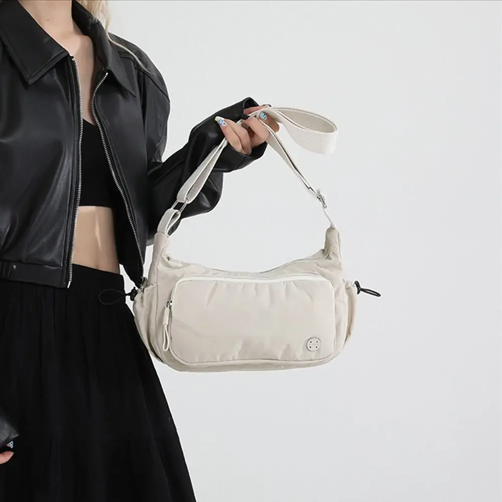 Trendy Casual Cross Body Bag Simple Lightweight Nylon Shoulder Bag Multiple Pockets Designer Commuting Sling Bag Outdoor