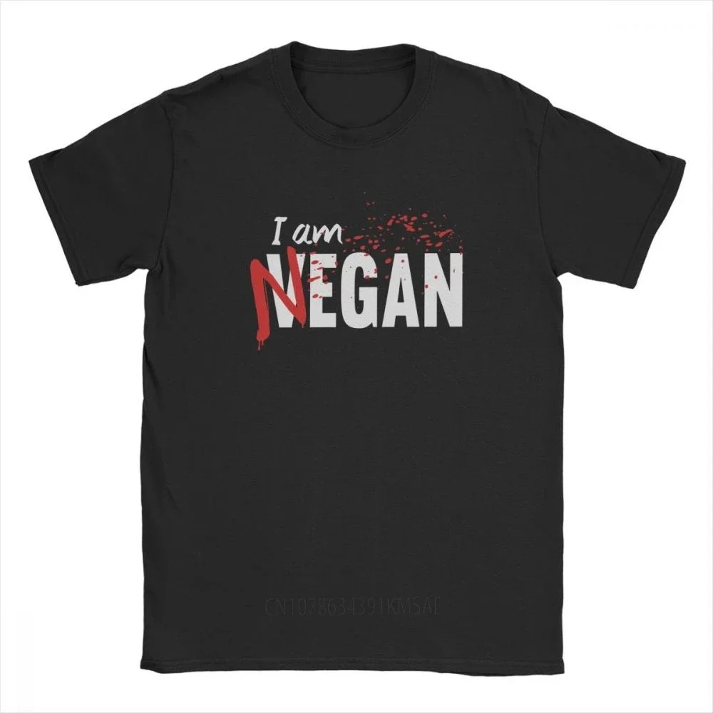 I'm Negan T Shirt Men Cotton Slogan T-Shirts Crewneck 80s Walking Dead Vegan Vegetarian Tees Short Sleeve Clothing Oversize