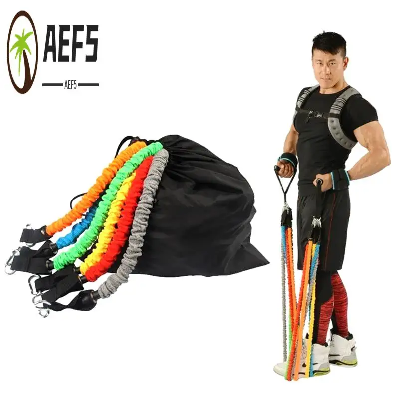 AEF5-150Lbs Resistance Bands Set Yoga Band Strength Training Exercise Resistance Band Fitness Exercise Elastic Rope Set