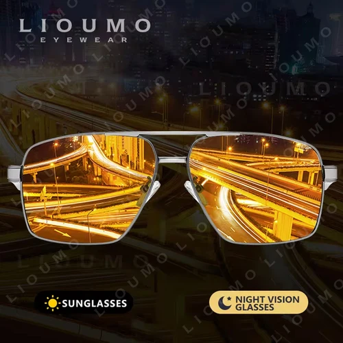 LIOUMO gafas de sol fotocromáticas inteligentes para hombre, gafas de visión nocturna polarizadas, gafas de conducción antideslumbrantes para mujer, gafas de sol UV400